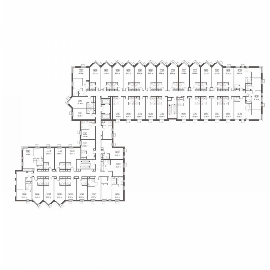 1-к. апартаменты, 45,5 м², 8/9 эт.