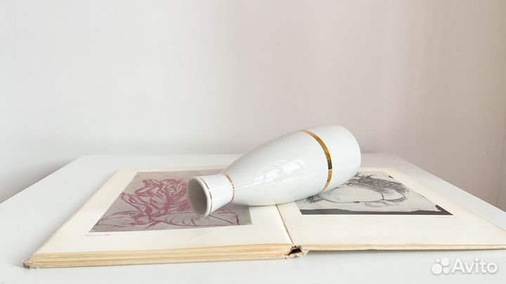 Ваза фарфор Барановка СССР полоска