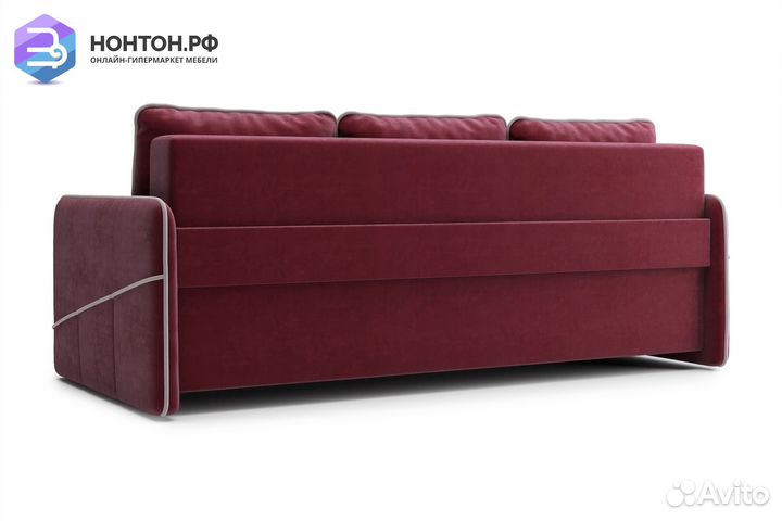 Диван еврокнижка Энерджи 3-х местный бордовый