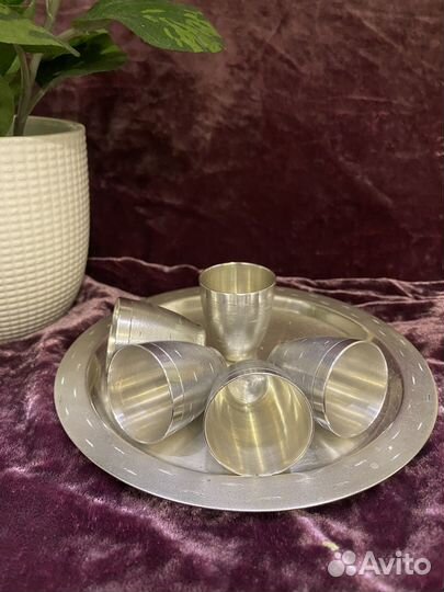 Коньячный набор мельхиор березка СССР