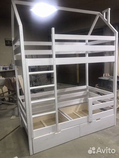 Двухъярусная кровать домик 180*80