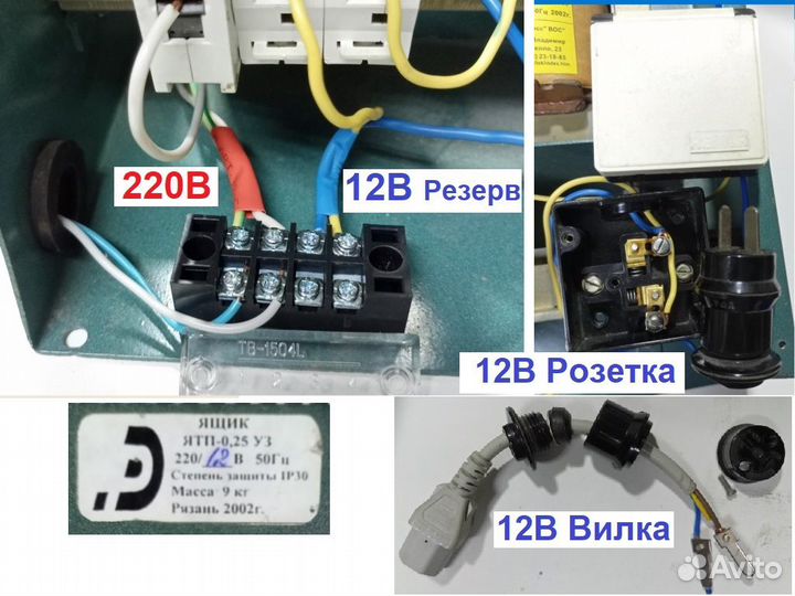 Ящик с понижающим трансформатором ятп-0,25 220/12
