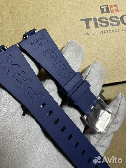 Синий каучук для часов Tissot Prx оригинал новый