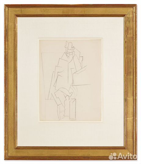 Подлинный Рисунок Pablo Picasso Homme assis