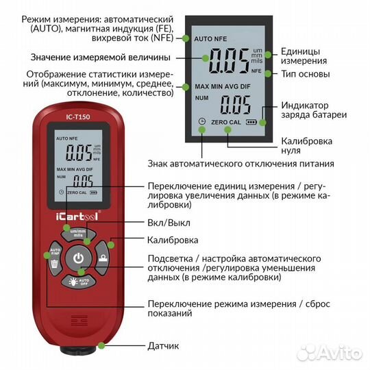 Толщиномер iCartool IC-T150