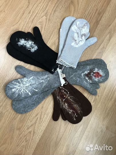 Варежки вязаные ручной работы