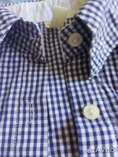 Рубашка для девочки в клетку. 136