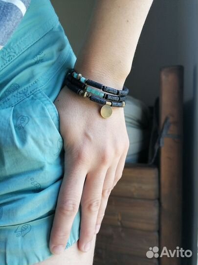 Браслет. Лава, амазонит