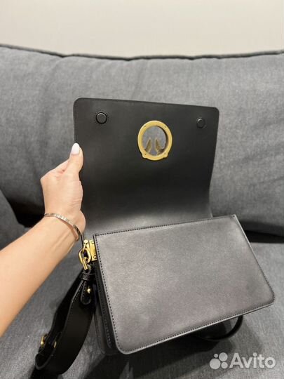 Сумка женская через плечо натуральная кожа черная