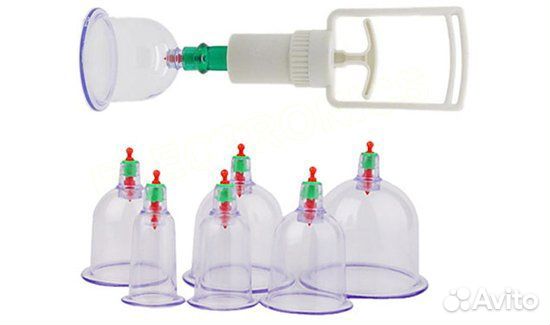 Вакуумные массажные банки с насосом 6 шт