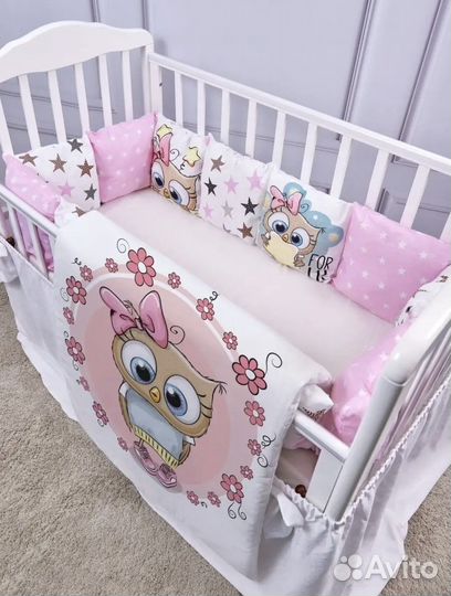 Бортики в кроватку с одеялом