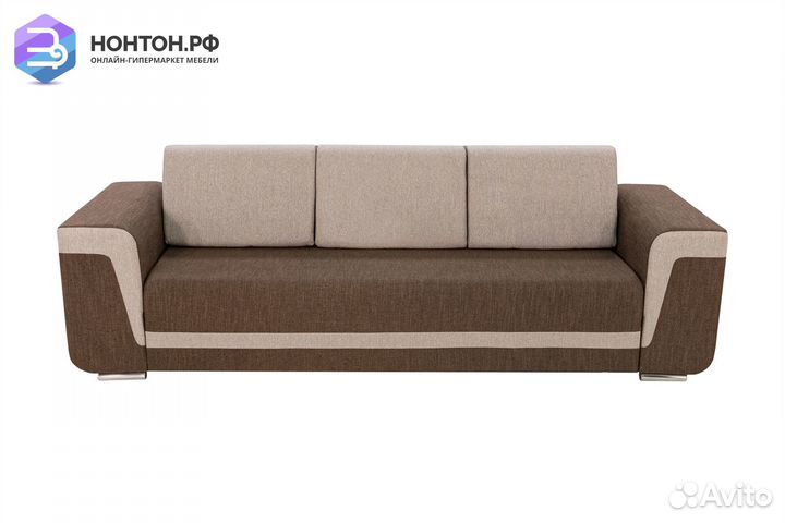 Диван еврокнижка Марракеш коричневый / бежевый