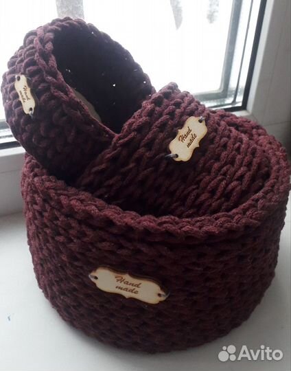 Корзинки из хлопкового шнура