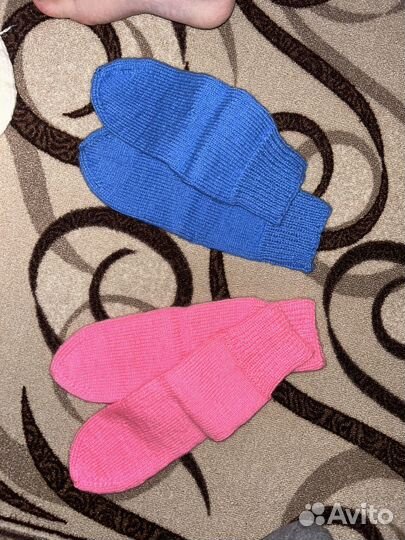 Носки ручной вязки шерстяные