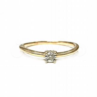 Золотое кольцо с бриллиантом 1.23г. (Т87046)