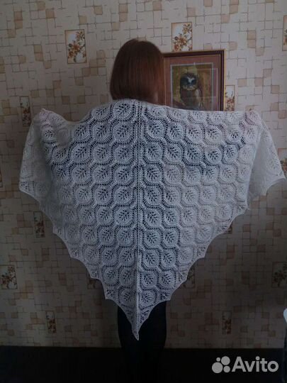 Шаль льняная ручной работы