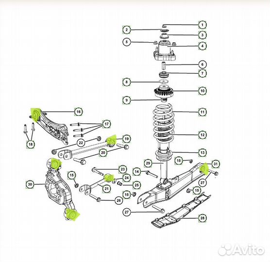 Тяга подвески сайлентблок Chrysler sebring