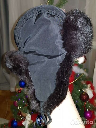 Шапка ушанка из кролика детская