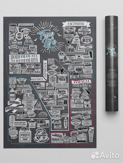 Плакат подарок скретч постер