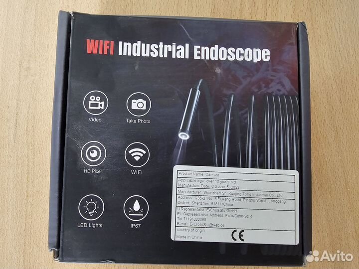 Беспроводной Эндоскоп, 1080P, с двумя объективами