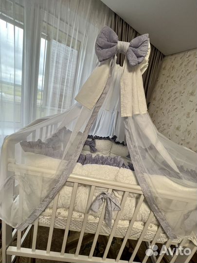 Бортики, балдахин в детскую кроватку