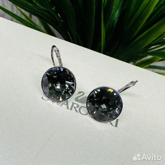 Серьги swarovski bella графитовые
