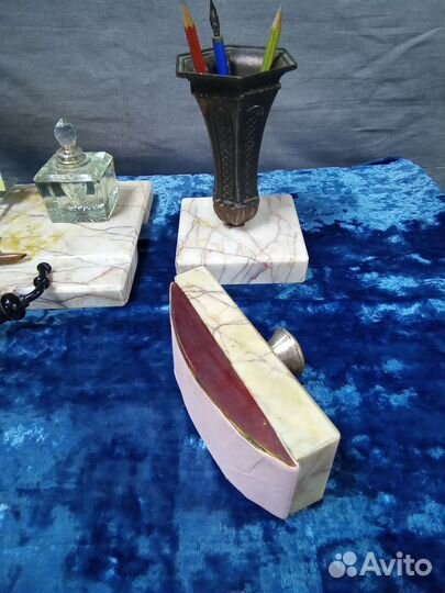 Старинный письменный прибор мрамор