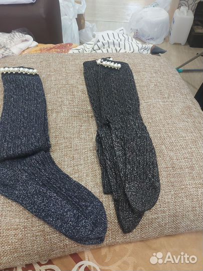 Гольфы длинные для девочек с бусинкамм новые