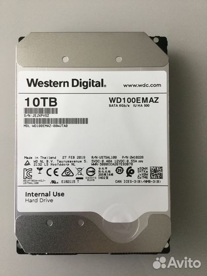 Жесткий диск WesternDigital 10TB WD100emaz