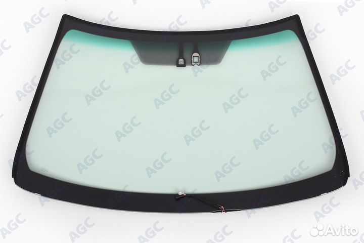 AGC toyota camry 2014-2018 стекло ветровое зеленое/зеленая полоса + шумоизоляция -С обогревом зоны д