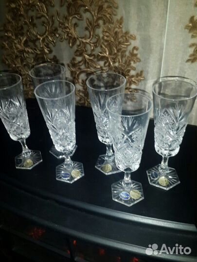 60-е года, бокалы для шампанского богемия не менее