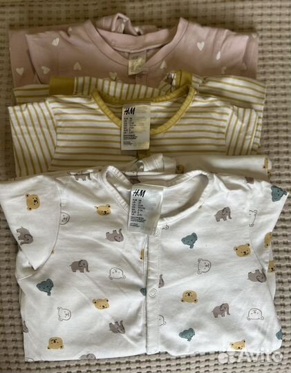 3 слипа пижамы h&m 98