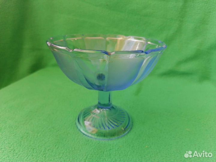 Креманка голубое стекло СССР