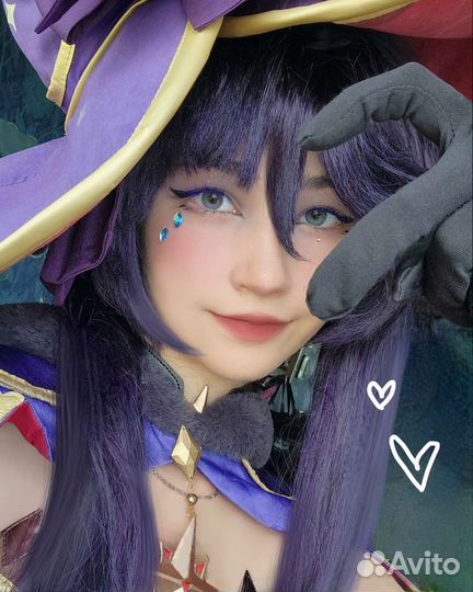 Косплей мона геншин костюм парик uwowo