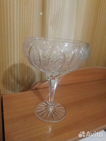 Ваза для фруктов на ножке хрусталь СССР