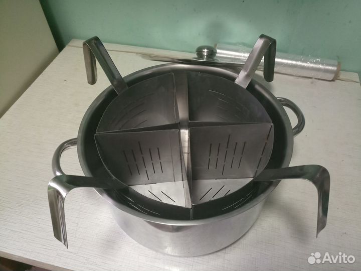 Кастрюля, с 4-мя вставками, пастоварка