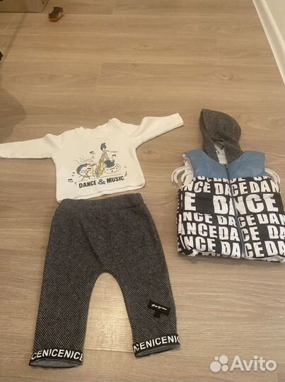 Костюм детский жилетка брюки и водолазка 68-74