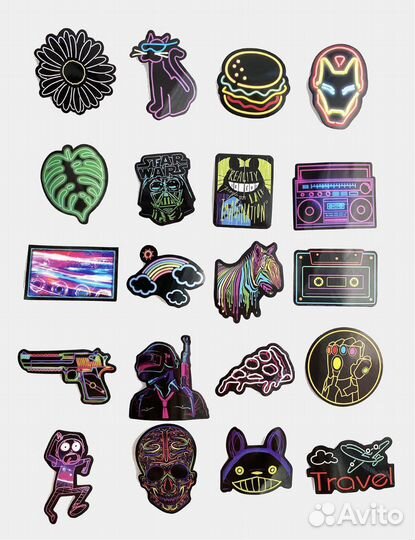 Наклейки стикеры Neon