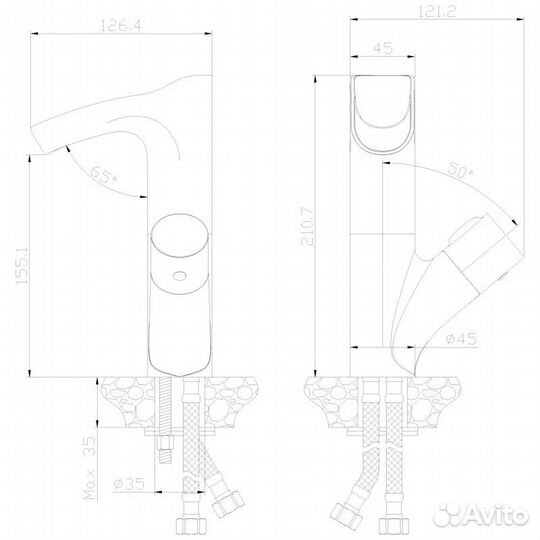 Смеситель Rossinka для умывальника Z35-30