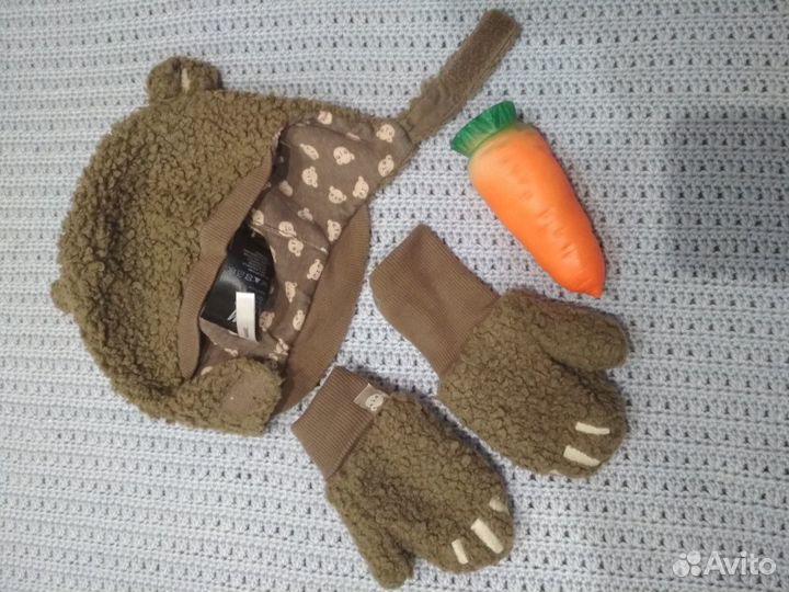 Шапка + варежки медвежонка H&M