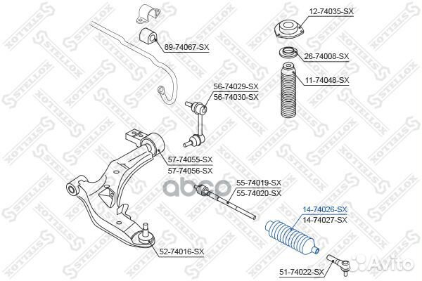 Пыльник рул. рейки nissan almera 00 Stellox 14