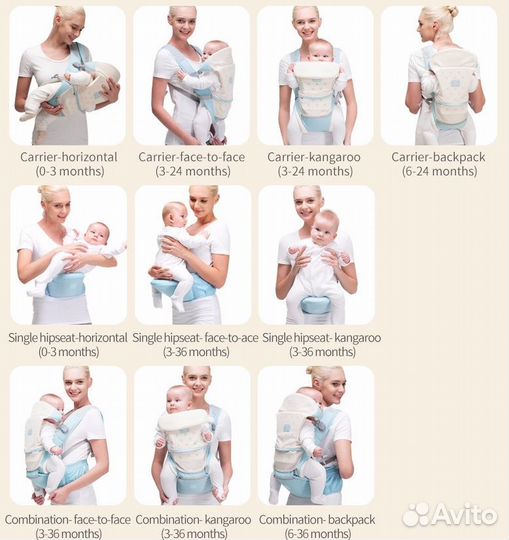 Хипсит/эргорюкзак/кенгуру bebear 10 в 1 новый