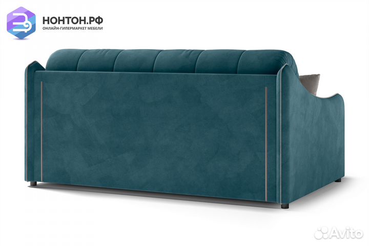 Диван аккордеон Эско синий / серо-бежевый