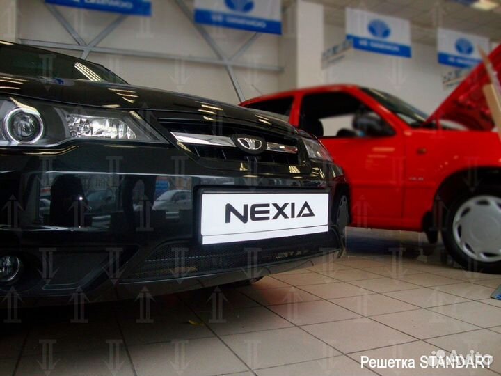 Защитная сетка радиатора черная Daewoo Nexia (2008