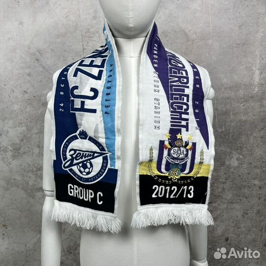 Шарф FC Zenit x Anderlecht Винтаж Футбол Зенит