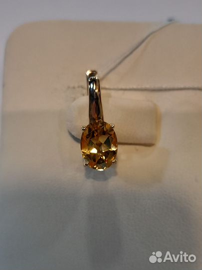 4675 Серьги золотые 585 с цитринами