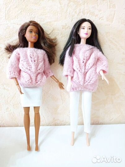 Вязанные вещи ручной работы для куклы Барби