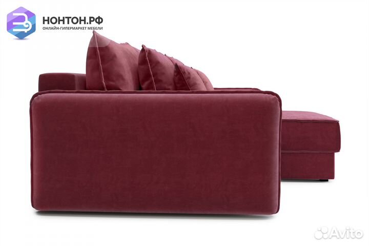 Диван угловой тик-так Антей бордовый