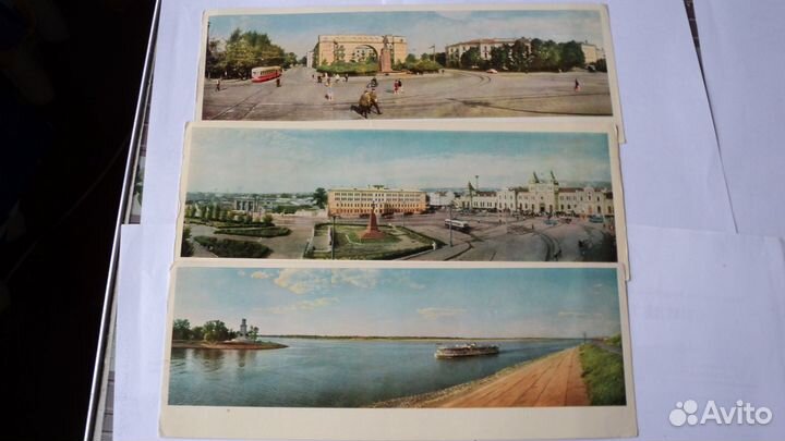 Набор открыток 12шт. Волжские города 1964 нестанд