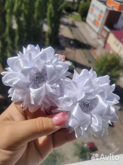 Банты для волос белые